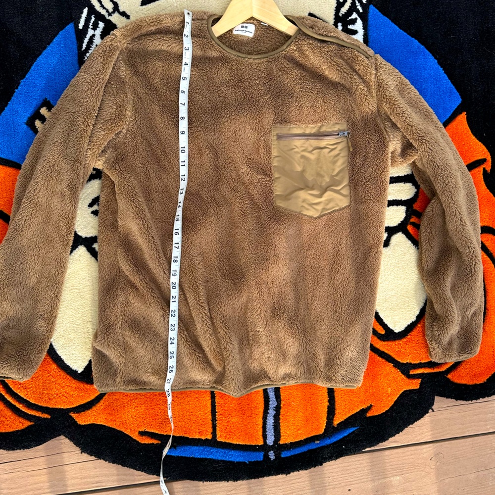 Brown furry crew neck